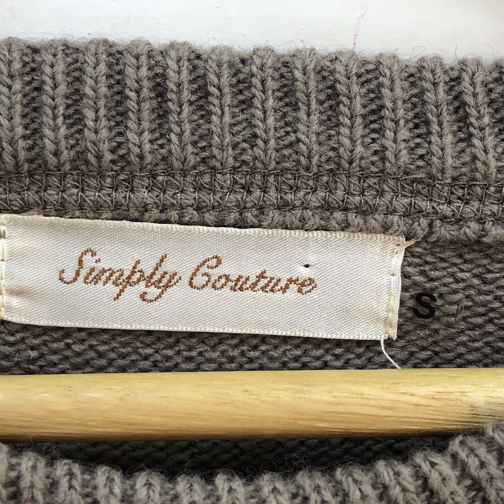 NEW SIMPLY COUTURE Sweater Small Brown - Picture 6 of 8